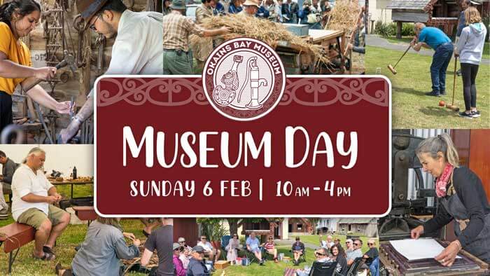 Museum Day with blacksmith, weaving, cocksfoot and printing demonstrations and workshops