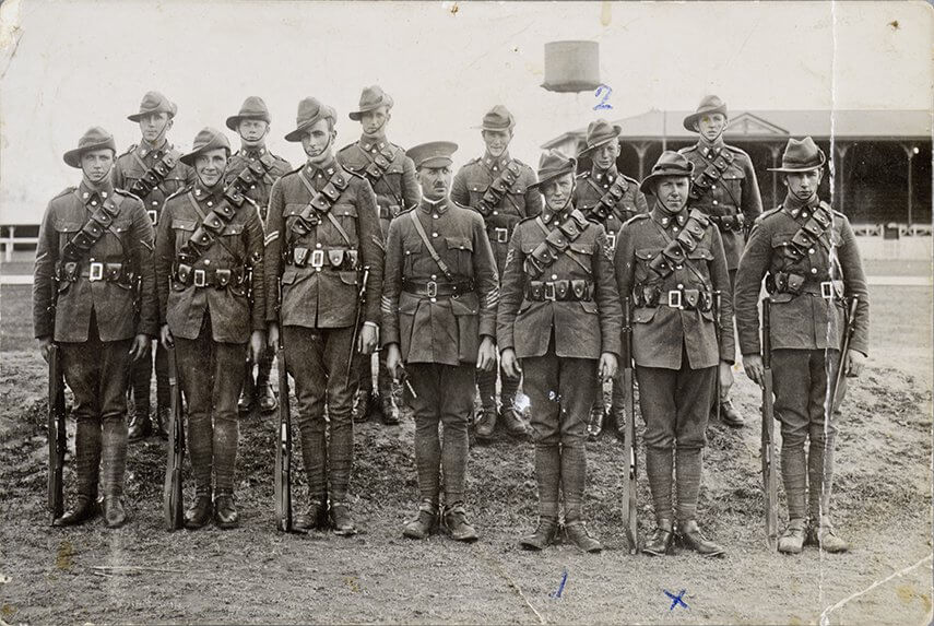 Peninsula Men of the Canterbury Yeomanry Cavalry, Addington Show Grounds, Christchurch, 19/09/1914